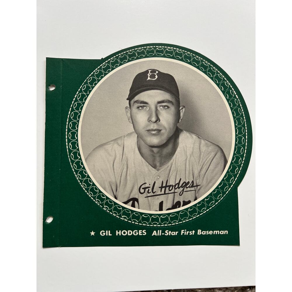 RARE Sharp 1950 All Star Pin-Ups Gil Hodges Rookie Brooklyn Dodgers w/Border